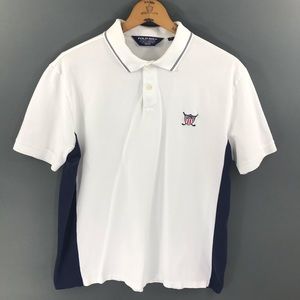 Polo Golf By Ralph Lauren White Blue Polo Shirt XL